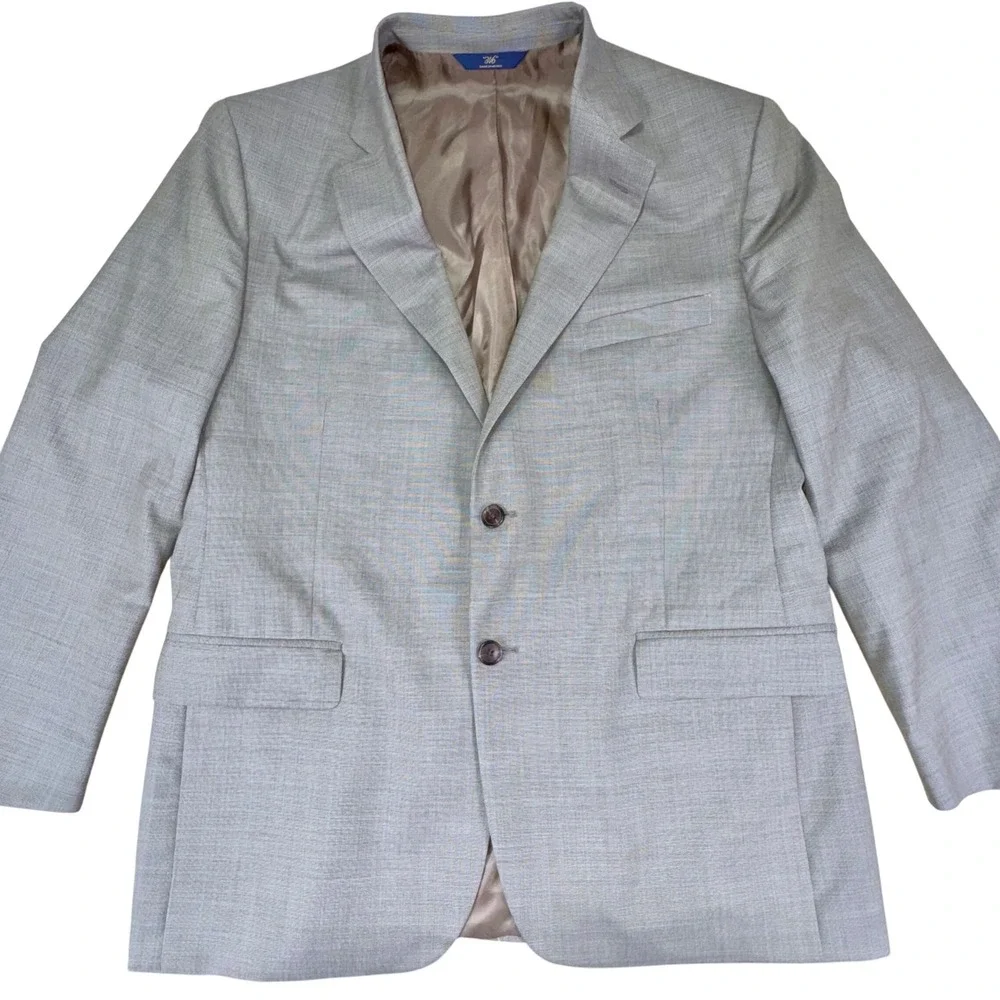 Brooks Brothers 346 Men's 44R Wool Blazer Tan 2 Button Sport Coat Jacket